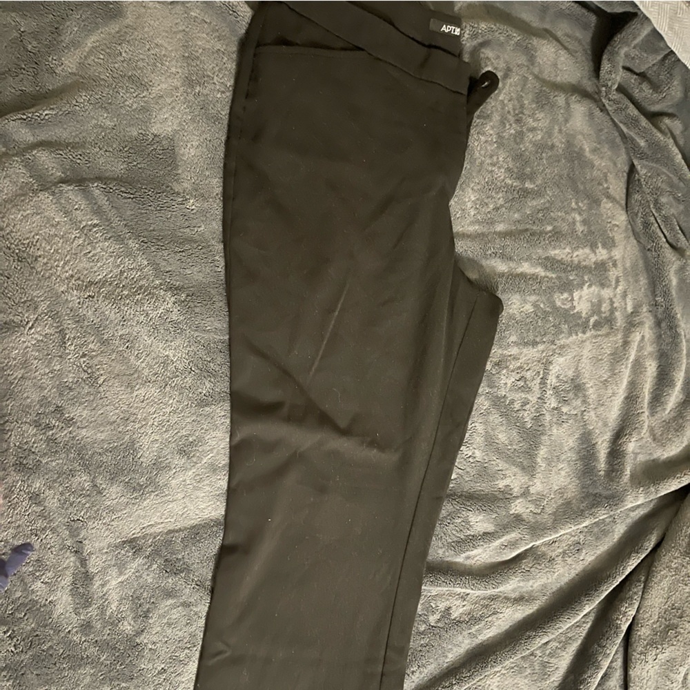 Black dressy pants, straight leg